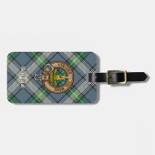 Clan MacDowall Crest over Tartan Bagagelabel (Voorkant horizontaal)