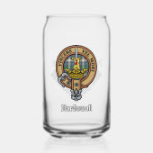 Clan MacDowall Crest over Tartan Blikvorm Glas (Voorkant)