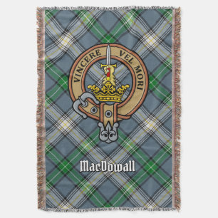 Clan MacDowall Crest over tartan Deken