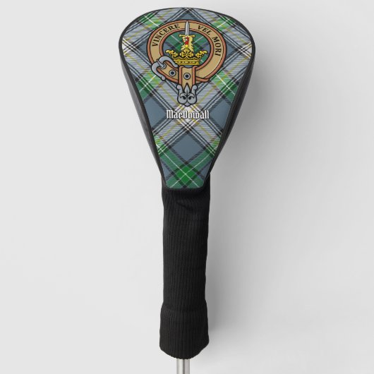 Clan MacDowall Crest over Tartan Golfheadcover (Voorkant)