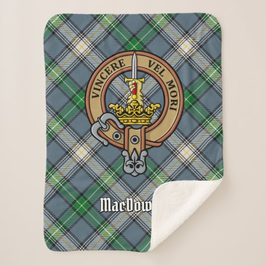 Clan MacDowall Crest over Tartan Sherpa Deken (Voorkant)