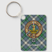 Clan MacDowall Crest over Tartan Sleutelhanger (Voorkant)