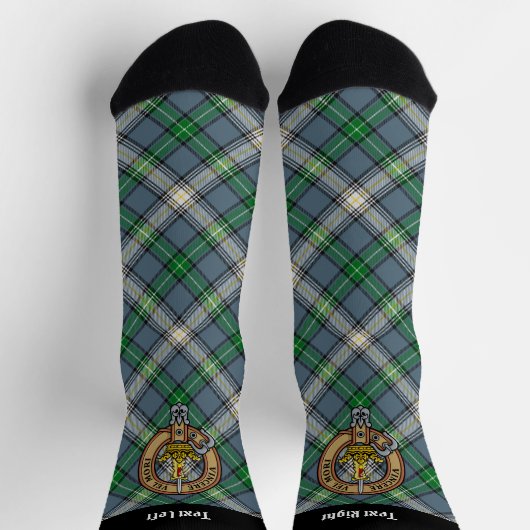 Clan MacDowall Crest over Tartan Sokken (Top)