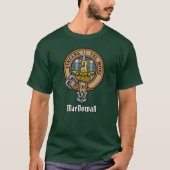 Clan MacDowall Crest over Tartan T-shirt (Voorkant)