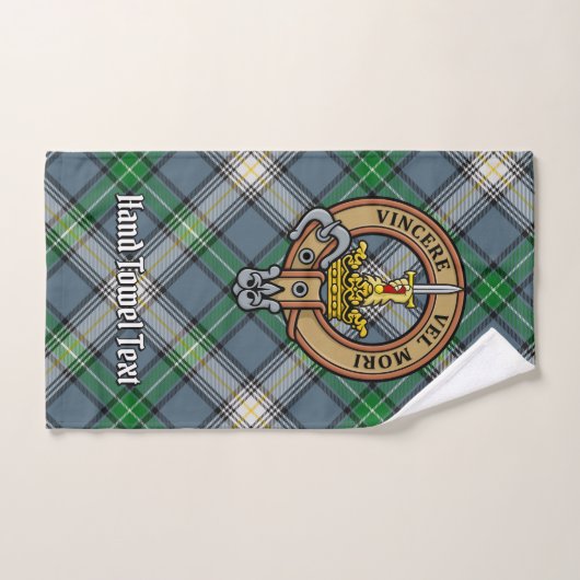 Clan MacDowall Crest sur Tartan (Serviette à main)