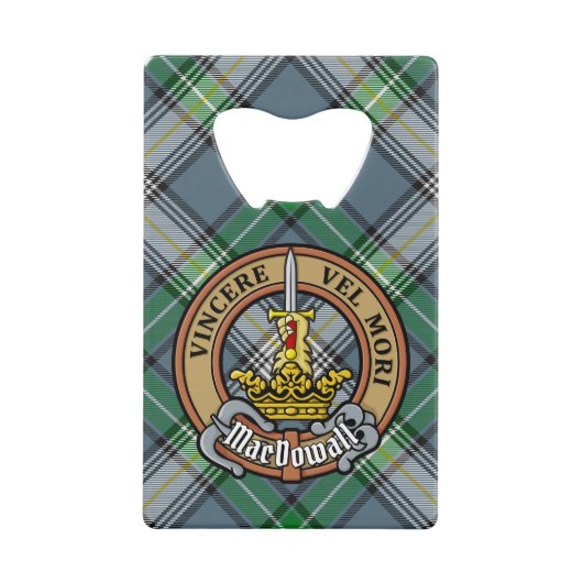 Clan MacDowall Crest sur Tartan (Devant)