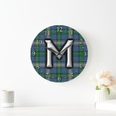 Clan MacDowall McDowell Letter M Monogram Tartan Grote Klok (Huis)