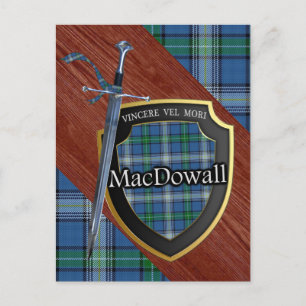 Clan MacDowall Tartan Zwaard & Schild Briefkaart