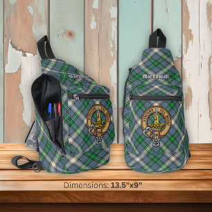 Clan MacDowall Wapen over Tartan Sling Bag
