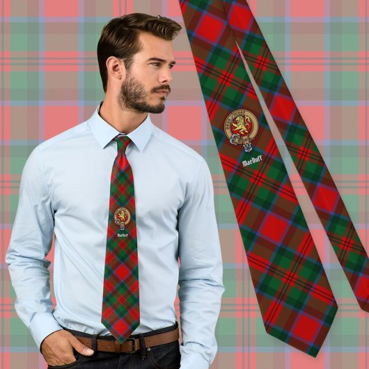Clan MacDuff Crest over Tartan Stropdas