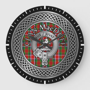 Clan MacDuff Crest & Tartan Knot Grote Klok
