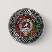 Clan MacDuff Crest & Tartan Knot Ronde Button 5,7 Cm (Voorkant)