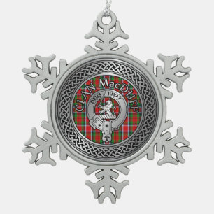 Clan MacDuff Crest & Tartan Knot Tin Sneeuwvlok Ornament