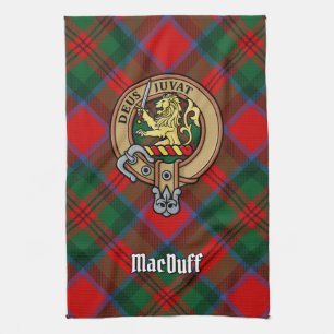 Clan MacDuff Wapen over Tartan Theedoek