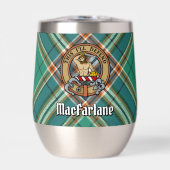 Clan MacFarlane Crest over de oude jacht Tartan (Voorkant)