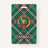 Clan MacFarlane Crest over de oude jacht Tartan Badge (Voorkant)