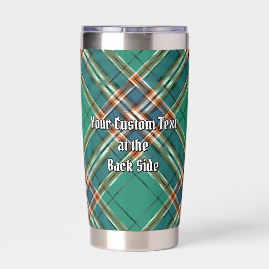 Clan MacFarlane Crest over de oude jacht Tartan Geïsoleerde Drinkbeker (Achterkant)