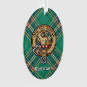 Clan MacFarlane Crest over de oude jacht Tartan Ornament (voorkant)