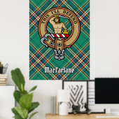 Clan MacFarlane Crest over de oude jacht Tartan Poster (Thuiskantoor)