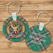 Clan MacFarlane Crest over de oude jacht Tartan Sleutelhanger