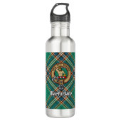 Clan MacFarlane Crest over de oude jacht Tartan Waterfles (Voorkant)