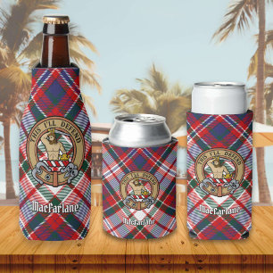 Clan MacFarlane Crest over Jurk Tartan Flesjeskoeler