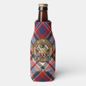 Clan MacFarlane Crest over Jurk Tartan Flesjeskoeler (Fles Voorkant)