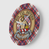 Clan MacFarlane Crest over Jurk Tartan Grote Klok (Hoek)