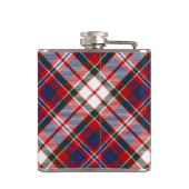 Clan MacFarlane Crest over Jurk Tartan Heupfles (Achterkant)