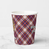 Clan MacFarlane Crest over Jurk Tartan Papieren Bekers (Links)