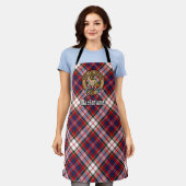 Clan MacFarlane Crest over Jurk Tartan Schort (Gedragen)