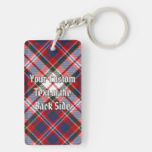 Clan MacFarlane Crest over Jurk Tartan Sleutelhanger (achterkant)