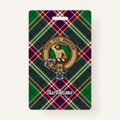 Clan MacFarlane Crest over moderne jacht Tartan Badge (Voorkant)