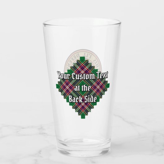 Clan MacFarlane Crest over moderne jacht Tartan Glas (Achterkant)
