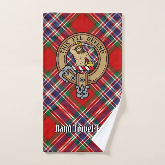 Clan MacFarlane Crest over Rode Tartan Bad Handdoek (Handdoek)