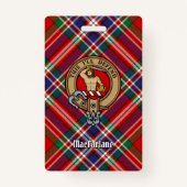 Clan MacFarlane Crest over Rode Tartan Badge (Voorkant)