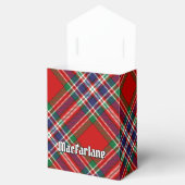 Clan MacFarlane Crest over Rode Tartan Bedankdoosjes (Geopend)