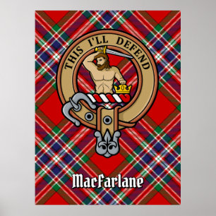 Clan MacFarlane Crest over Rode Tartan Poster