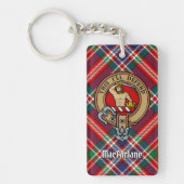 Clan MacFarlane Crest over Rode Tartan Sleutelhanger (Voorkant)