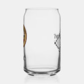 Clan MacFarlane Crest over zwart-wit tartaan Blikvorm Glas (Links)