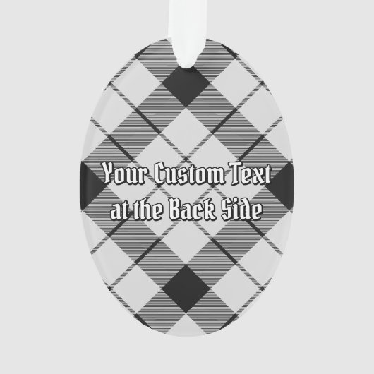 Clan MacFarlane Crest over zwart-wit tartaan Ornament (achterkant)