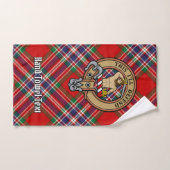 Clan MacFarlane Crest sur Red Tartan (Serviette à main)