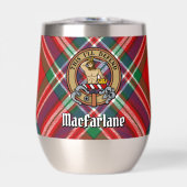 Clan MacFarlane Crest sur Red Tartan (Avant)