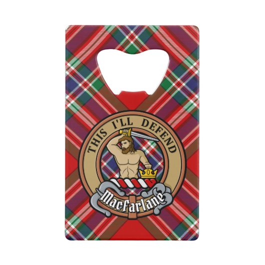 Clan MacFarlane Crest sur Tartan (Devant)