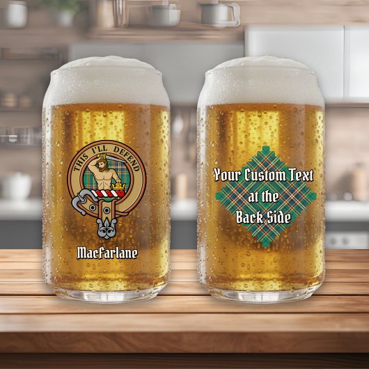 Clan MacFarlane Crest sur Tartan de chasse antique