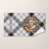 Clan MacFarlane Crest sur tarte noir et blanc (Serviette à main)