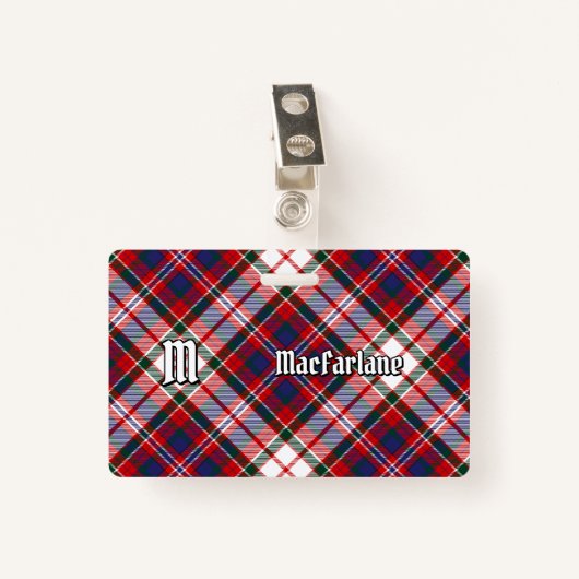 Clan MacFarlane Dress Tartan Badge (Voorkant met clip)
