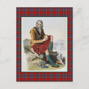 Clan MacFarlane  Illustratie Tartan Lijst Briefkaart