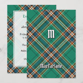 Clan MacFarlane Oude Jacht Tartan Kaart (Voorkant / Achterkant)
