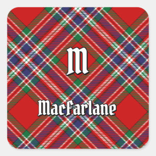 Clan MacFarlane Red Tartan Vierkante Sticker